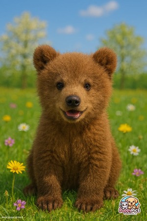 Cute Bears wallpaper – spring, mobile wallpaper, flowery meadow