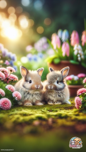 Cute Bunnies wallpaper – bunnie, festive, garden, spring, mobile wallpaper