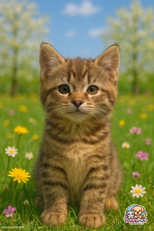 Cute Cats wallpaper – spring, mobile wallpaper, flowery meadow