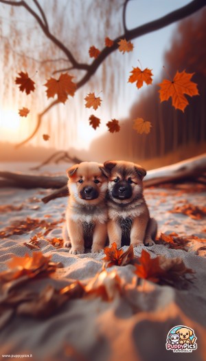 Cute Dogs wallpaper – dog, cuddly, on the beach, autumn, mobile wallpaper