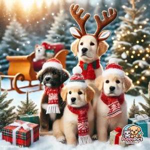 Cute Dogs wallpaper – christmas, square, snow