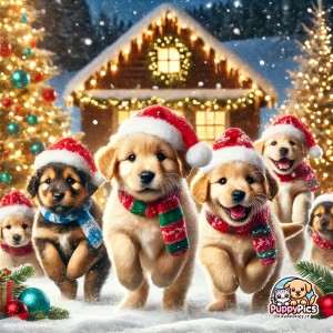 Cute Dogs wallpaper – christmas, square, snow